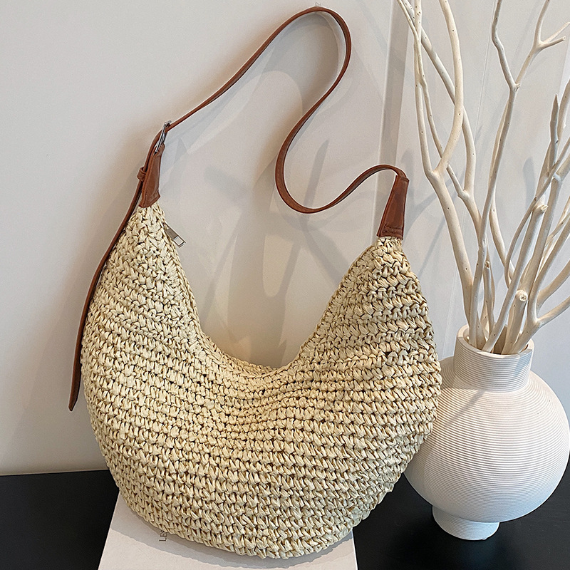 Free shipping designer Fashion Single Shoulder Bag Large Capacity Straw Bag Women Bag 2025 New Elegant Underarm Bag Beach Vacation Woven Bag
