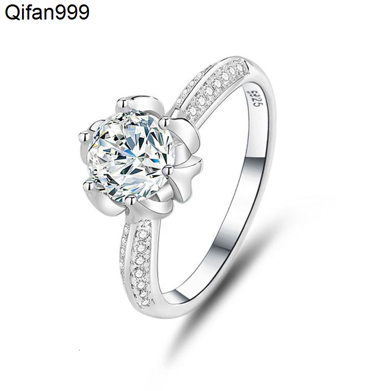 Wholesale 925 Sterling Silver Jewelry GRA Luxury 1CT Mossanite Lab Grown Diamond Ring Engagement Women Wedding Ring