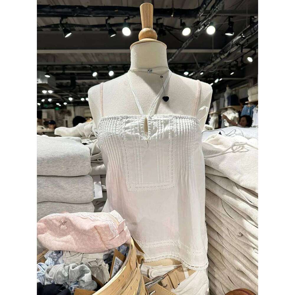 Lace Strapless Halter Tank Tops Women Summer Sexy Backless Cotton Slim Cropped Camisole White Simple Basic Crop Top Y2k Clothes