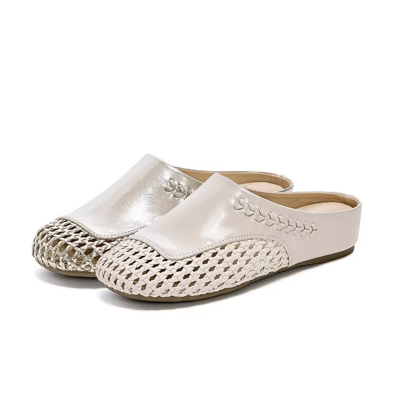 218 half slippers spring and summer closed toe sandals wedge heel outdoor women's shoes