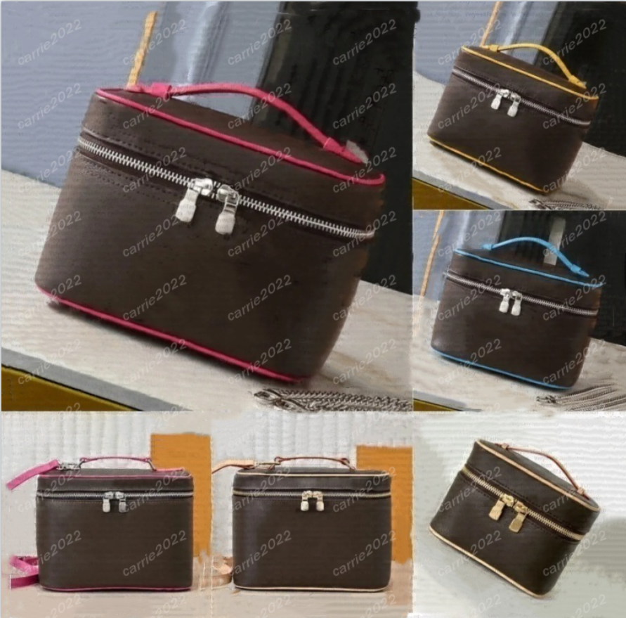 Designer makeup bag Cosmetic Bags Fashion Makeup Bag Women Designers Travel Ladies Purses High Quality Handbags 42265 Brown flower