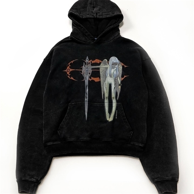 Harajuku Goth Punk Top Quality Hoodies Grunge Oversize Hoodie Hip Hop Y2k Top Casual Streetwear Sweatshirt Tracksuit Men Clothing 250619