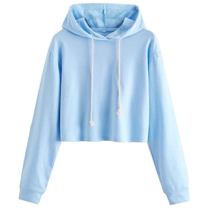 Autumn New Solid Color Hooded Pullover Sweatshirt For Women Loose Fit B5