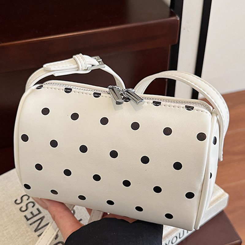 Free shipping designer Niche Polka Dot Bag for Women 2025 New Fashion Printed Underarm Bag Crossbody Bag Exquisite Handbag Small Tote Cylinder Bag