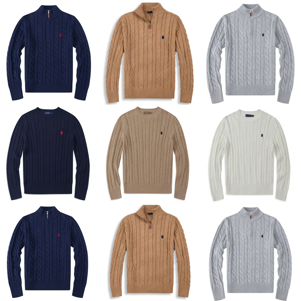 Designer Sweater Quarter Zip mens cardigan Sweaters Men Knitted Pullover black casual cotton long sleeve Winter Coat jumper Embroidery Mens Jumpers