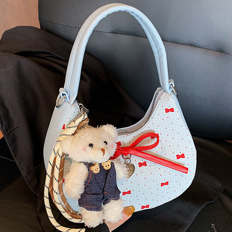 Free shipping designer Bags Niche Women Bags 2025 New Fashion Sweet Bow Crossbody Bag Sweet Cool Girl Handbag Crescent Bag Small Bag