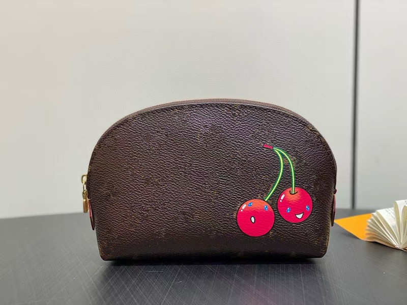 Cherry Makeup Bags Designer Toiletry Pouch Small Cosmetic Women purse Designers Cases Make Up Bag Lady Travel-Bags Clutch Handbags Purses with lette