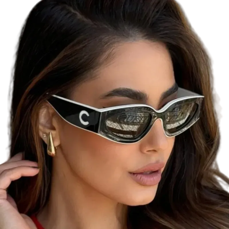 Designer sunglasses luxury for women cat eye retro eyewear popular men eyeglasses ladies outdoor Double spelling color frames Beach shading polarize