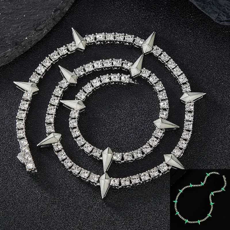 New Hip Pop 4mm Tennis Chain Dropwater Bling d Out Colorful Rhinestone Necklaces For Men Women Choker Jewelry Party Gift 18 W250620