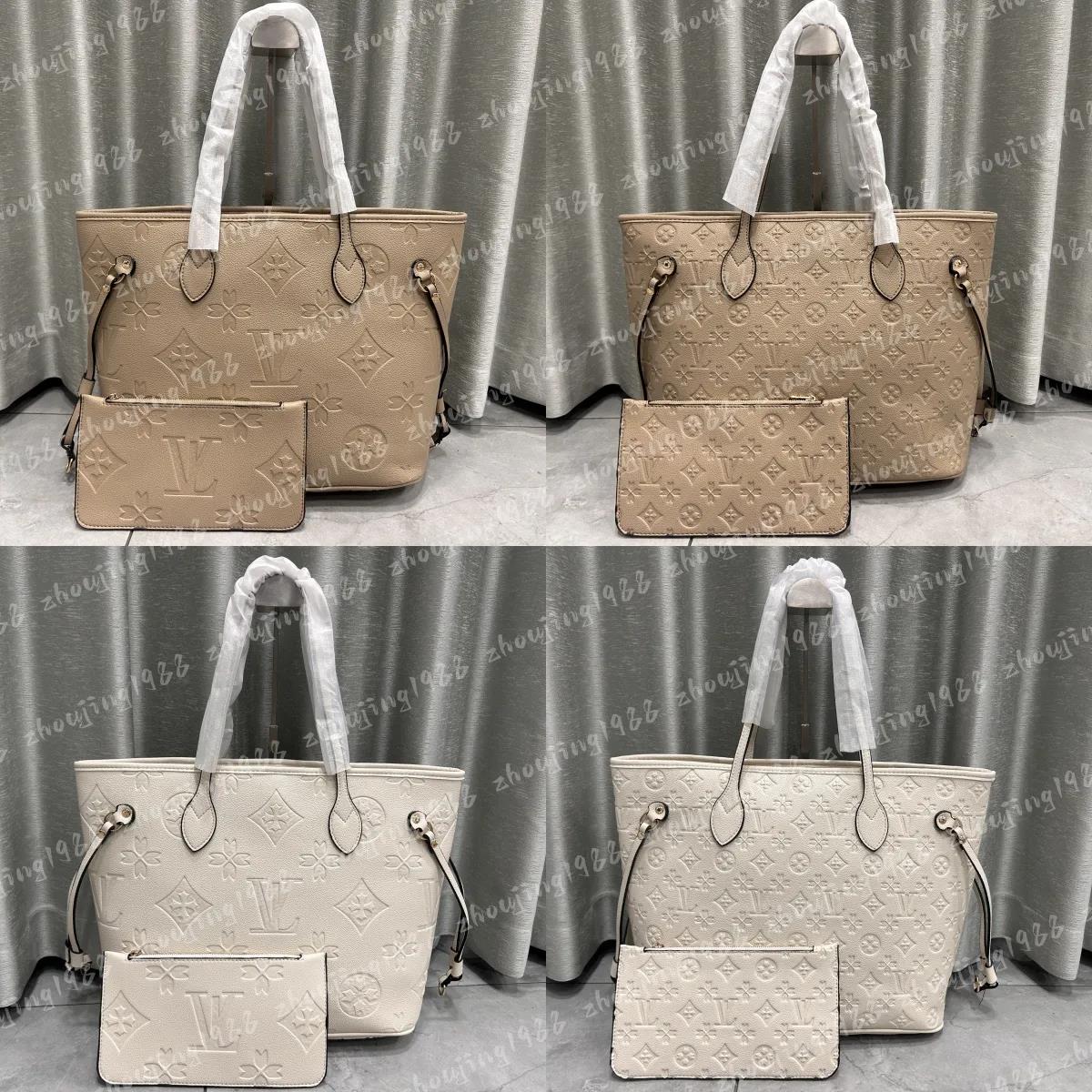 10A New 2pcs High qualitys Women bags Luxurys Handbags Ladies Designer Composite Bags Lady Clutch Bag Shoulder Tote Female Purse Wallet Handbag MM S