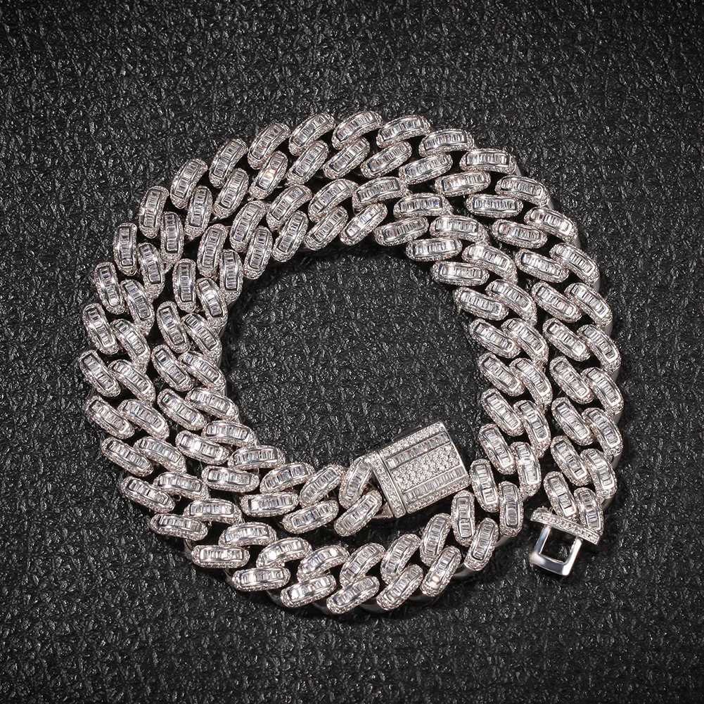 Uwin 13mm Baguette Cuban Chain Round Cubic Zirconia Luxury Miami Link Bling Full D Out Charm Link Jewelry Women Accessories W250620