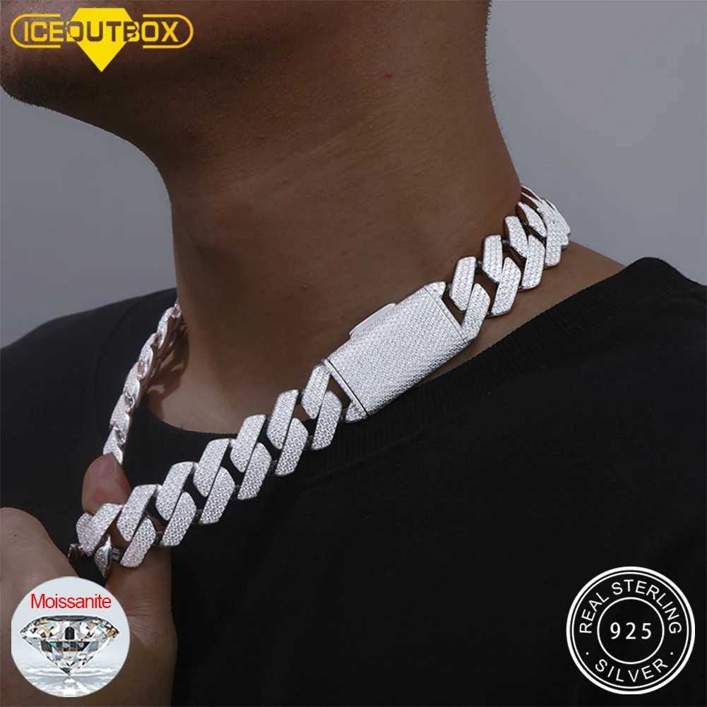 All Moissanite Cuban Hip Hop Bracelet For Men 23mm Full Diamond With GRA Solid 925 Sterling Silver Teen Girls Chain Jewelry Gift W250620