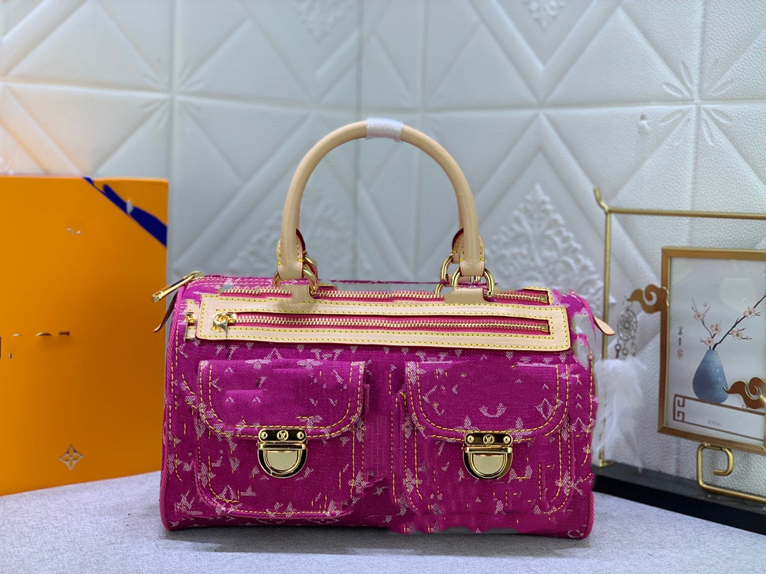High-quality designer denim handbags, wallets, large-capacity shopping bags, women handbags, travel new fashion shoulder bags, crossbody bags, red c