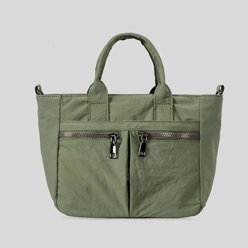 Casual Multi-Pocket Laminated Tote Bag Lightweight Nylon Women Handbags Large Capacity Shoulder Crossbody Bags 2025