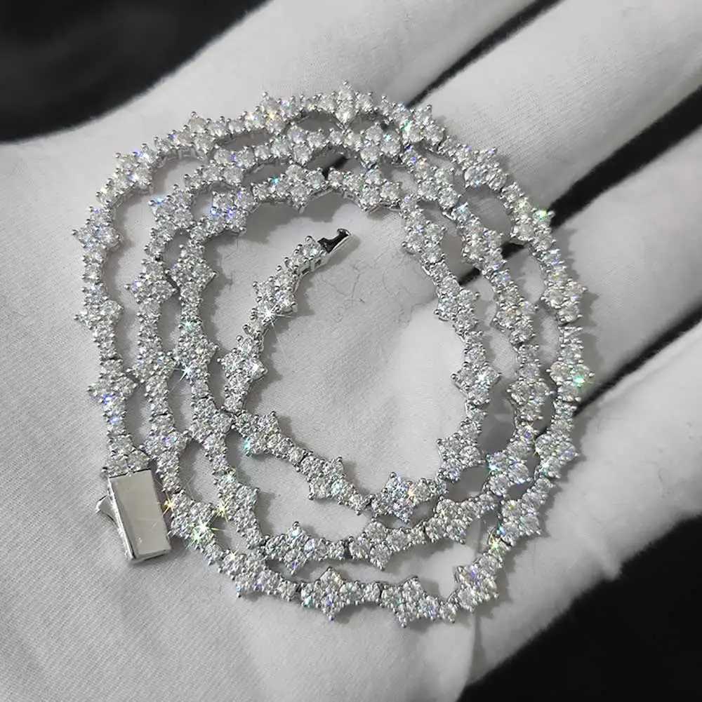 Hip Hop Jewelry Cross Tennis Necklace for Men Women Lead-Free Nickel-Free Skin-Safe d Out Bling CZ Tennis Chain Necklace Gift W250620