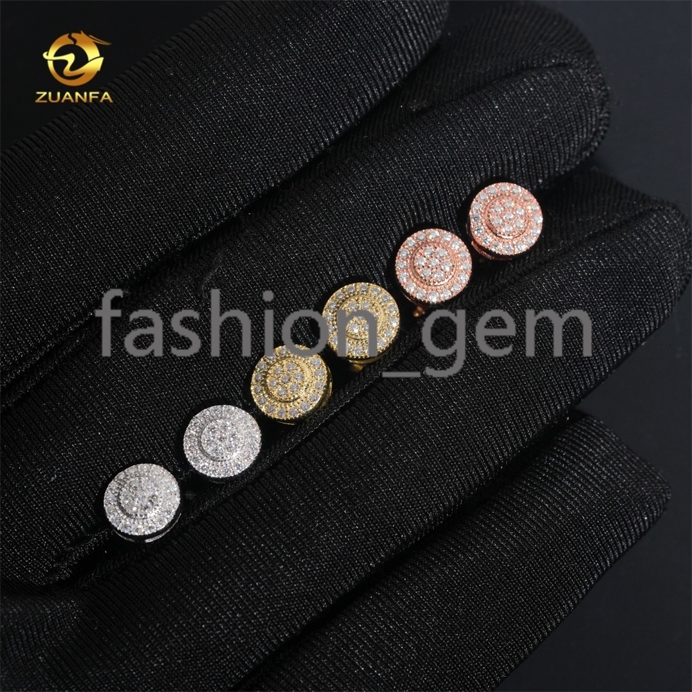 Wholesale Price High Quality Hip Hop Moissanite Iced Out 925 Silver Jewelry Stud Diamond Earrings