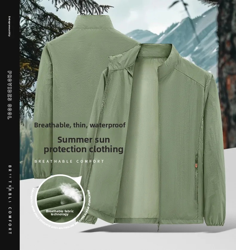 sunscreen clothing mens summer jacket thin breathable fishing skin suit mens sunscreen clothing 250614