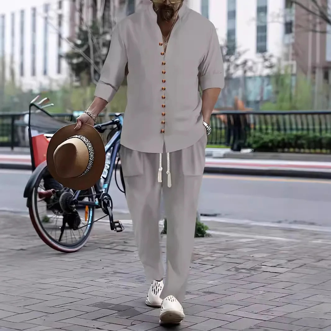 Cross - boundary Europe and the United States spring style men cotton shirt casual long sleeve suit250616