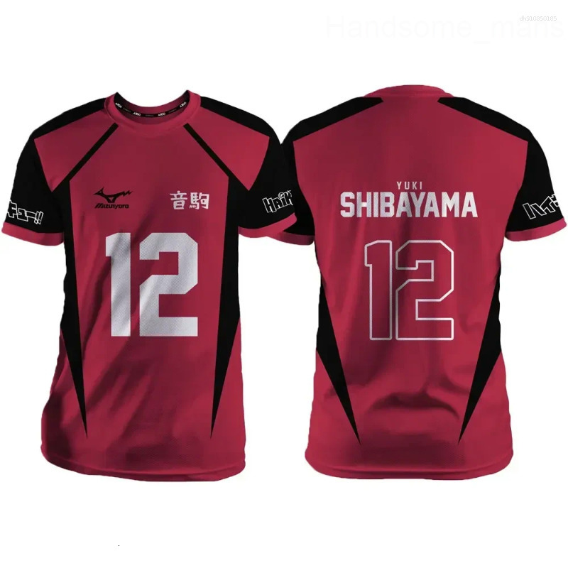 Mens T Shirts Haikyuu Nekoma Red Cartoon Anime Summer Short Sleeve Adult T-Shirt 2025 Fashion Casual