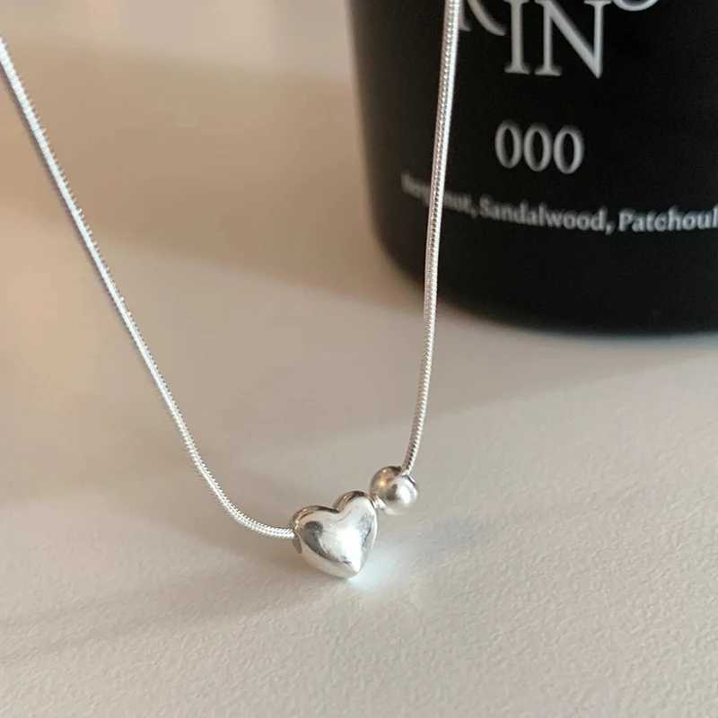 New 925 Sterling Silver Love Necklace Simple Personality Charm Woman Pendant Choker Birthday Gift for Friends Exquisite Jewelry XJ250620