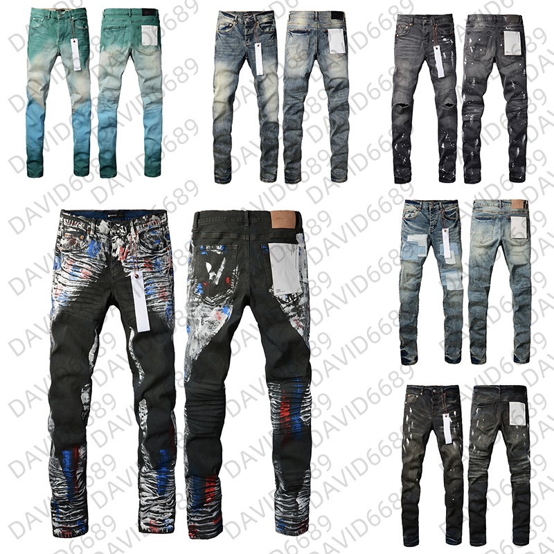 2025 Jeans Religion Pants Designer Jeans Custom made Hole Designer Men Jeans Trousers Purples Jeans for men High-end Quality Straight Retro Ripped B