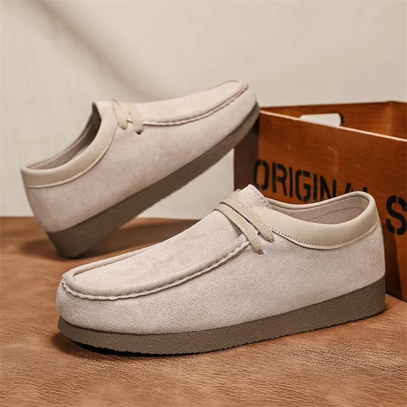 Autumn Men Casual Shoes Suede Work Shoes Male Slip On Comfortable Flats Soft Sneakers Platform British Business Party Dress Shoe 250619