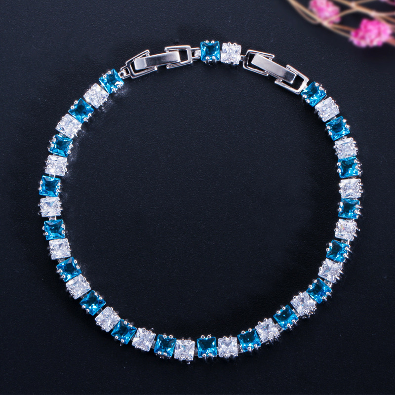 2025 Choucong Sparkling Luxury Jewelry 18K White Gold Fill Multi Princess Cut 5A Cubic Zircon CZ Diamond Party Elegant Women Wedding Bracelets For L