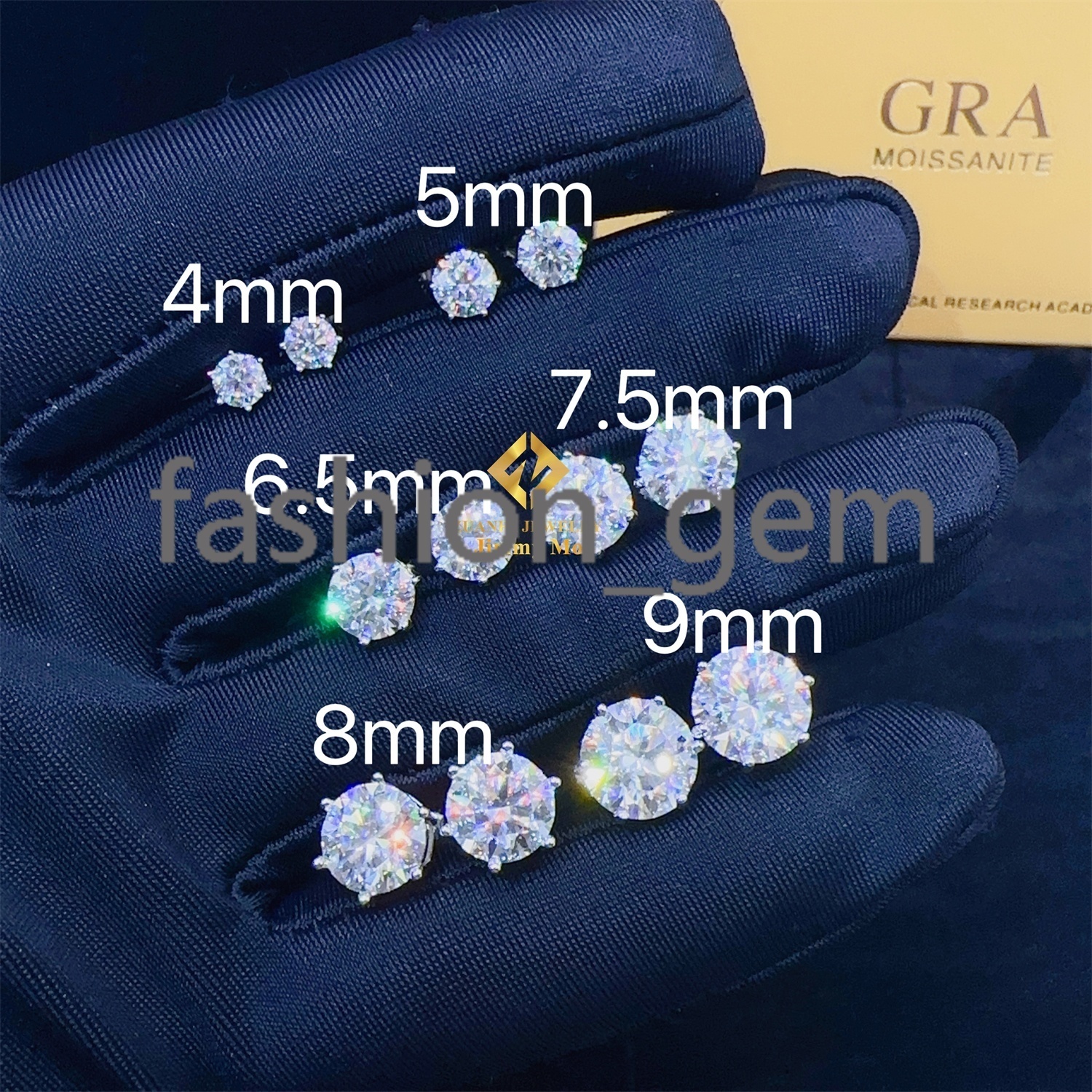 Pass Diamond Tester Hip Hop Jewelry GRA Certificates 925 Silver D Color VVS1 Moissanite Hip Hop 6 Prongs Stud Earring