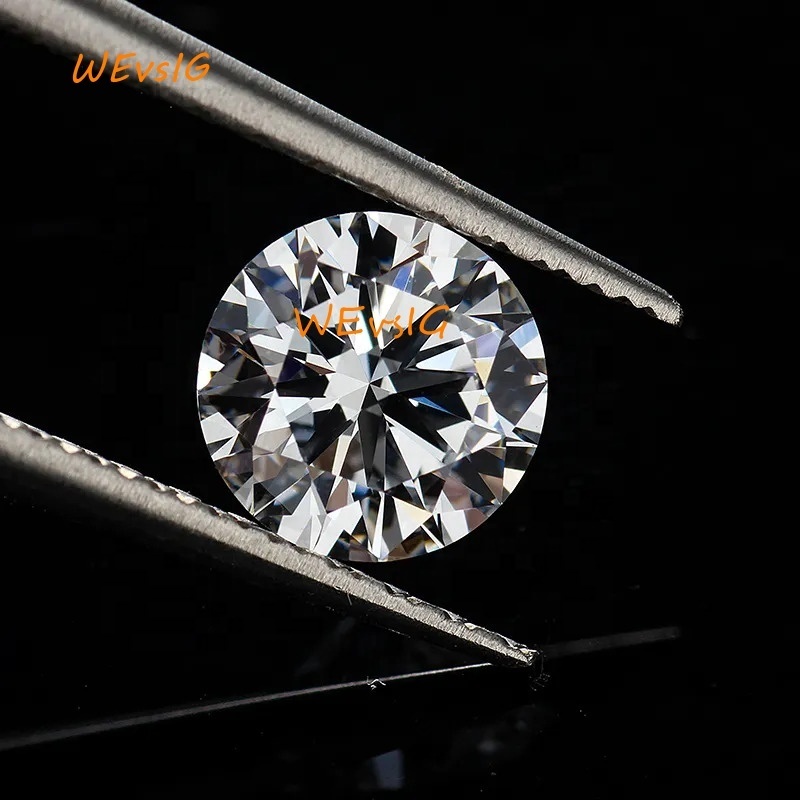 Wholesale HPHT CVD Lab Grown Diamond Loose 5/5.1/5.2/5.3/5.4/5.5mm Round Cut IGI GIA Certificate VVS1 Lab Grown Diamond Jewelry