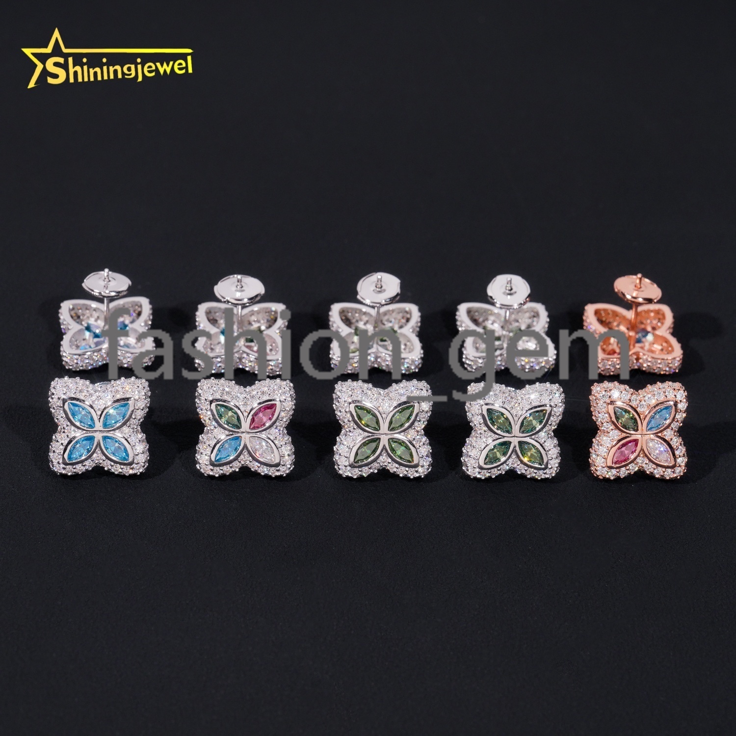 Fashion Diamond Hip Hop Jewelry Pass Tester Stocks 925 Sterling Silver Iced Out VVS Moissanite Stud Earring Men Earrings