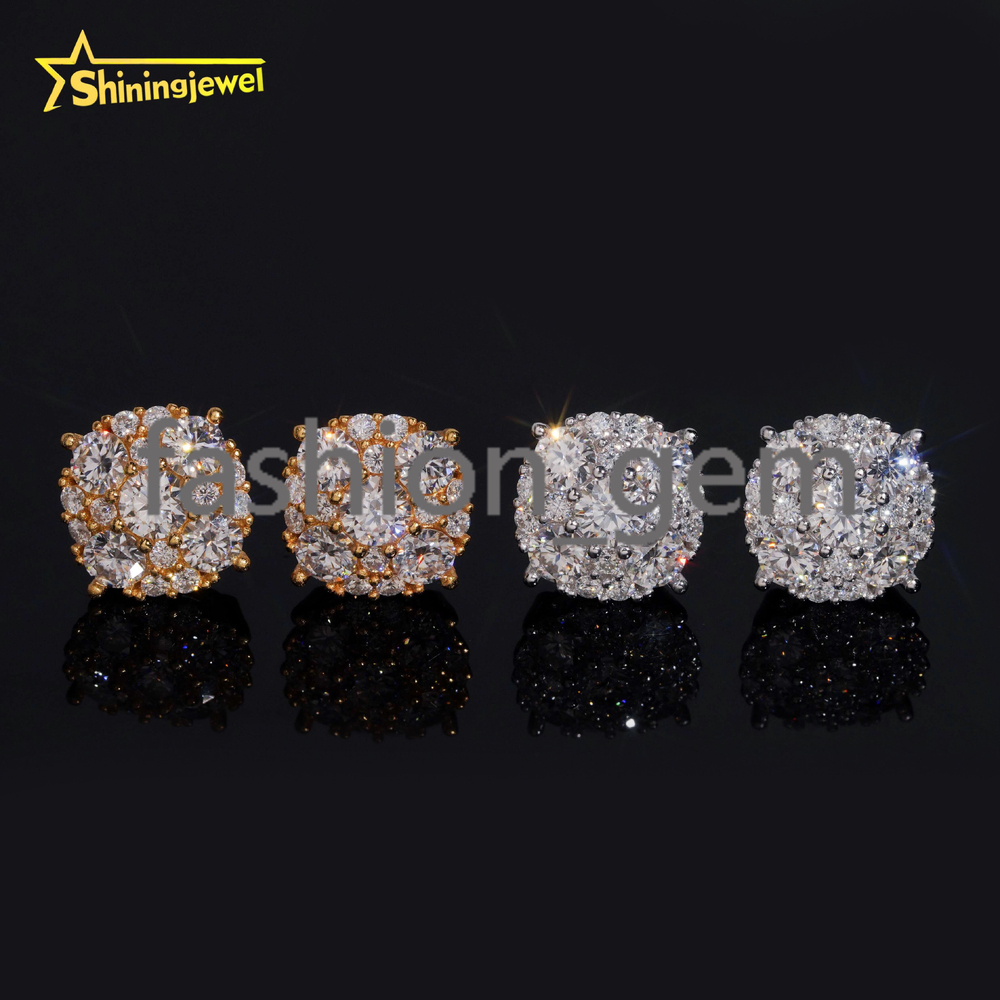 Hypoallergenic 925 Silver Moissanite Stud Earrings for Men Women Sensitive Skin Jewelry