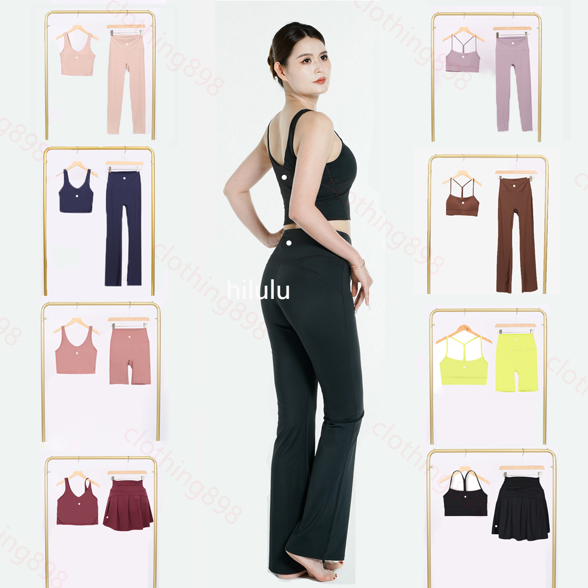 set workout sets leggings yoga pants sports bra Rare beauty Yoga Outfits Built in chest pad tank top High waist sports skinny shorts skirt Womens Fi