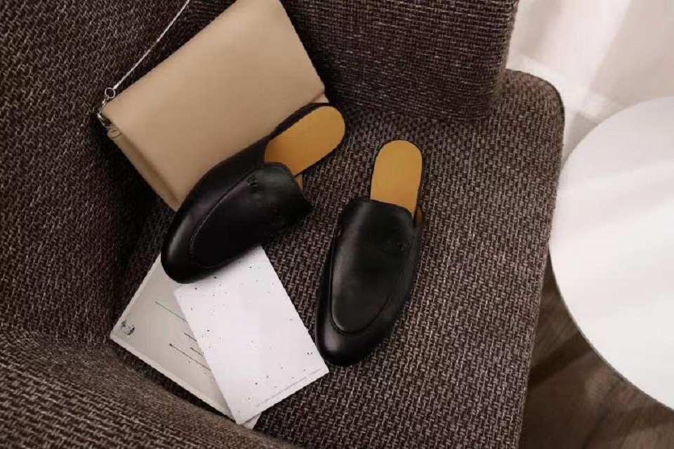 10A Fashion Dress Bread slippers designer shoes women wedding party leather Muller shoes loafer flat Shoe business formal loafer social with box dus