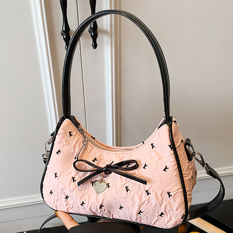 Free shipping designer Bag Underarm Commuter Bag Women Bag 2025 New Style Girly Fashion Handbag Bowknot Shoulder Bag