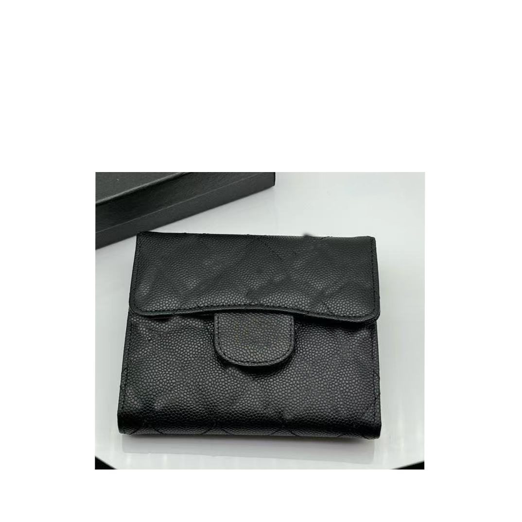 high quality Luxurys Designer Purse cards bag Fashion Wallet Classic Caviar Wallets Credit Card Three-fold Lady Coin Purses With Box Dust Bags