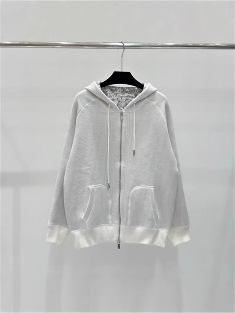 High quality high-quality jacquard twin bed embroidered letter knitted cashmere wool cardigan zipper sweatshirt loose fitting men's and women&#