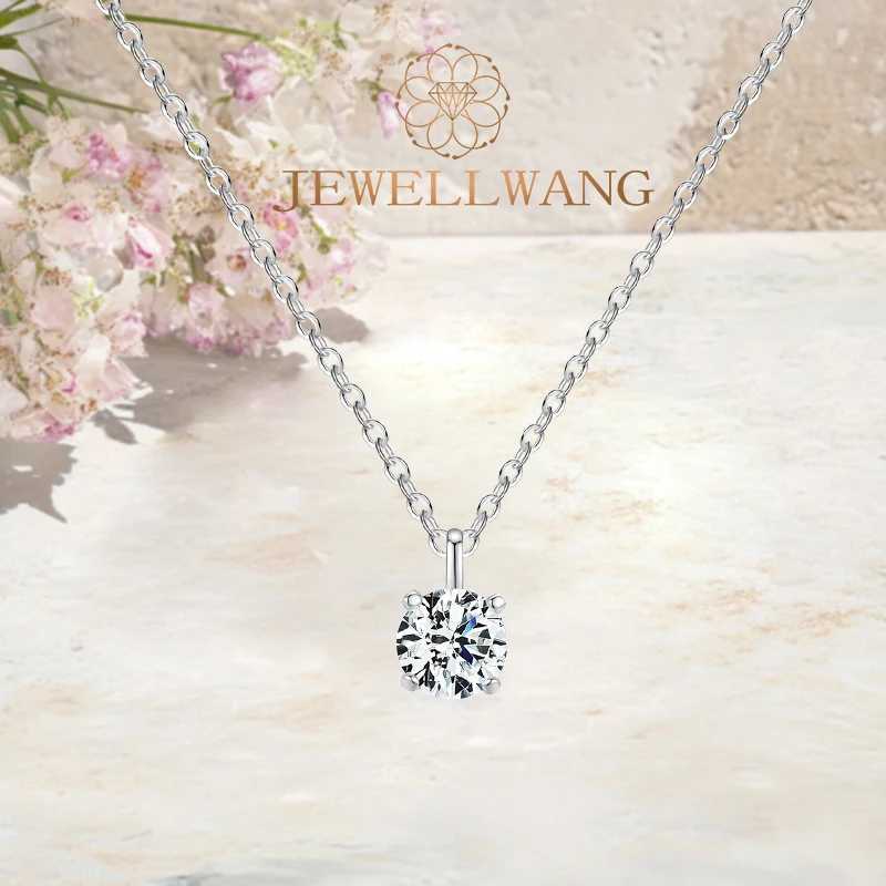JEWELLWANG 1.0Ct Custom Moissanite Necklaces Men Women S925 Silver Necklaces Festival Gift Valentines Day Gifts Birthday Gift W250620