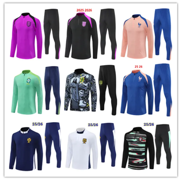 2025 2026 Various national teams Brazils eNgLANDS soccer training suit jacket 24 25 26 kids football tracksuits jogging sets survetement foot cha-image-925361610