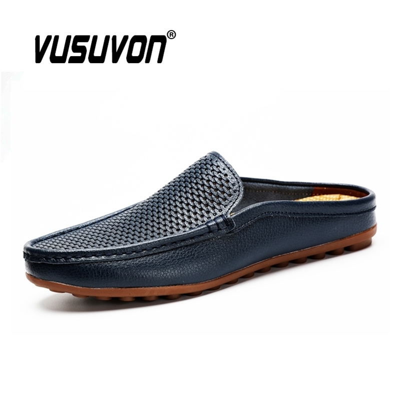 Italian Shoes Men Genuine Leather Loafers Moccasins Black Soft Outdoor Driving Flat Non-slip Fashion 250619