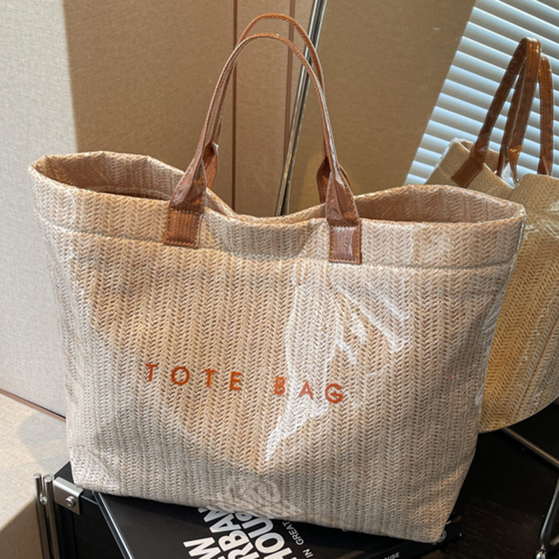 Free shipping designer Patchwork Handheld Patchwork Large Capacity Woven Bag for Women Patchwork 2025 Summer New Fashion Casual Straw Bag Shoulder B