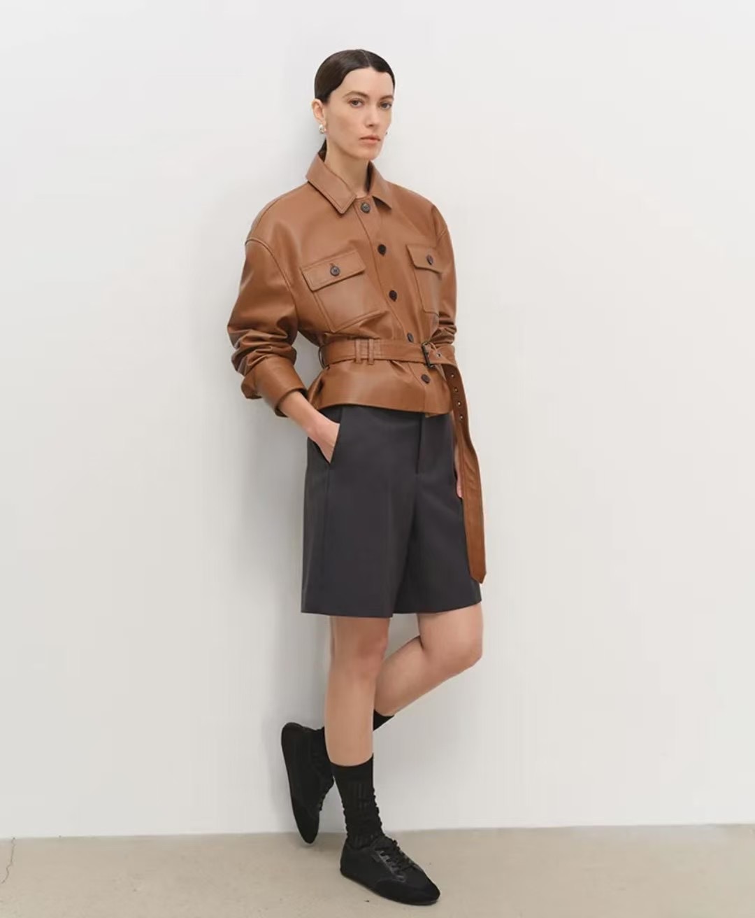 Women designer leather jacket high quality outerwear genuine leather jacket women SLP cropped jacket real leather designer women clothing womens coa