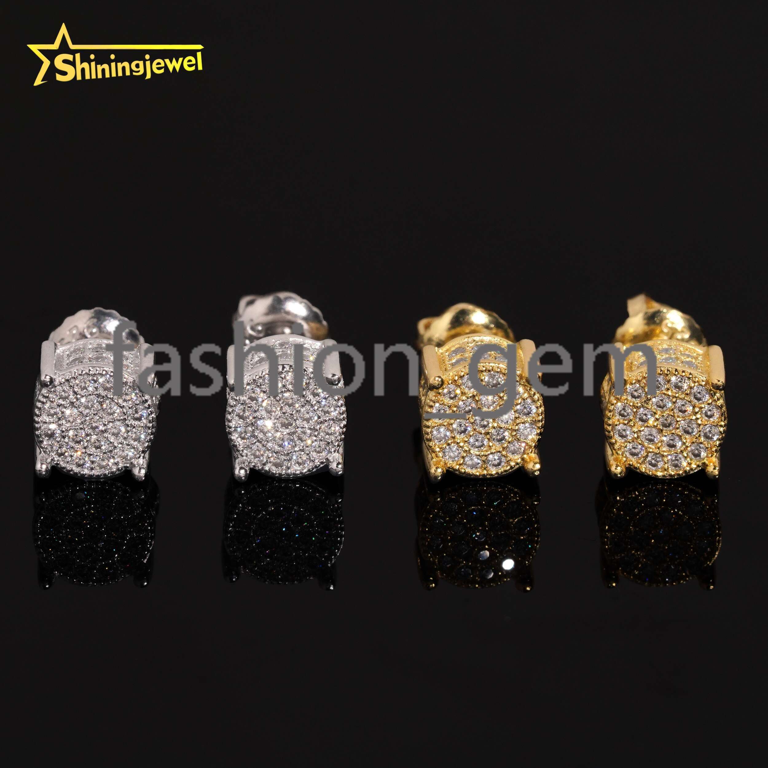 Hip Hop Jewelry Pass Diamond Tester Stocks 925 Sterling Silver Iced Out VVS Diamond Custom Moissanite Stud Earrings