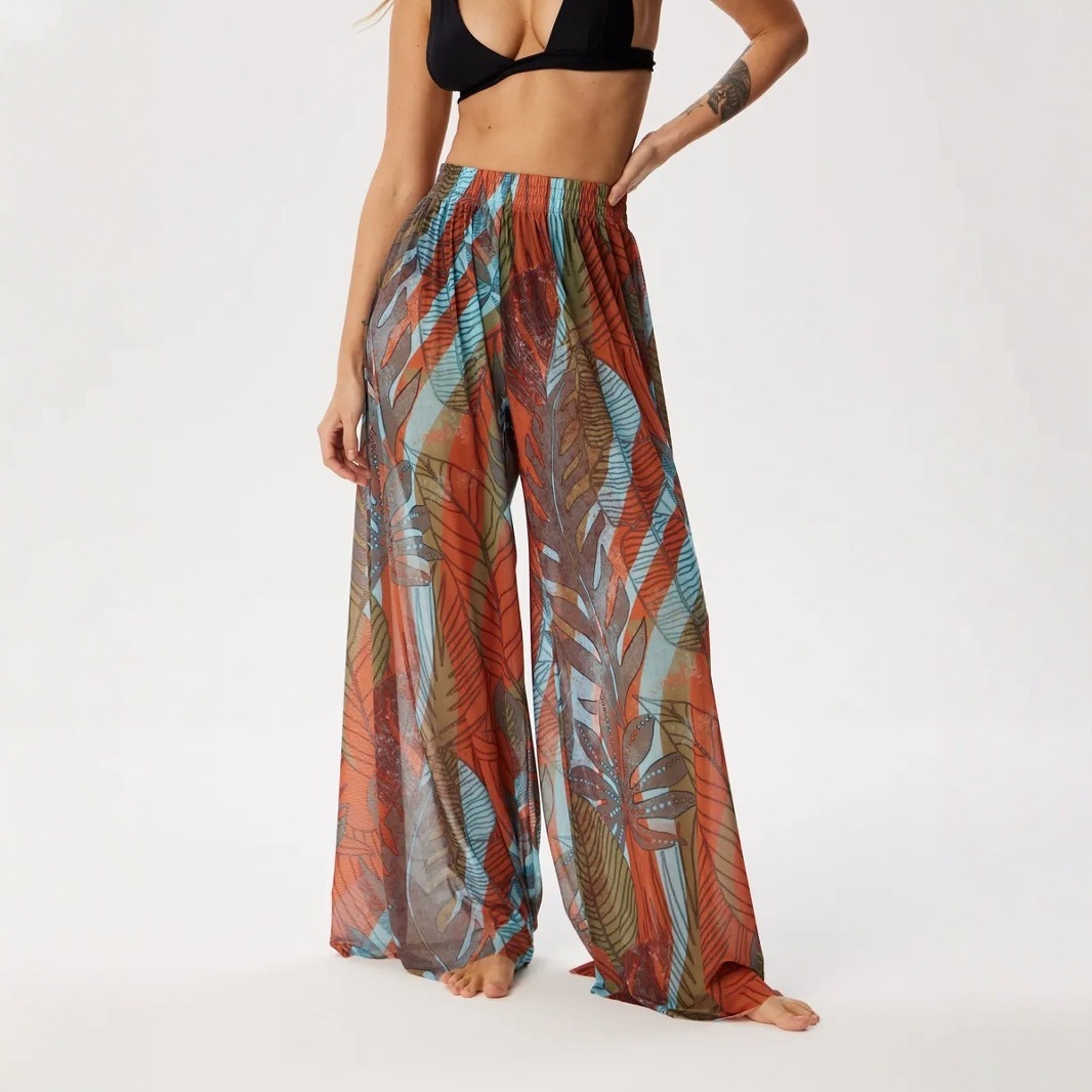 Designer Jeans2025 New Russian European American Amazon TEMU Sexy Hot Style Women's High Waist Chiffon Casual Long Pants