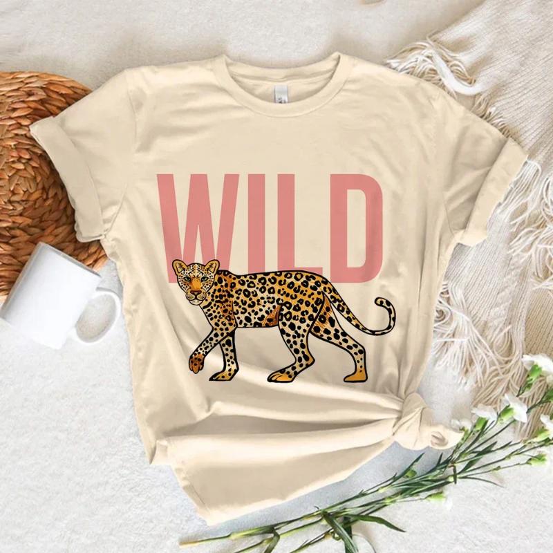 Men's T Shirts Leopard Print Love Top Women Funny Summer Girl Clothes Casual Short Sleeves Tops Kawaii Tshirt Streetwear