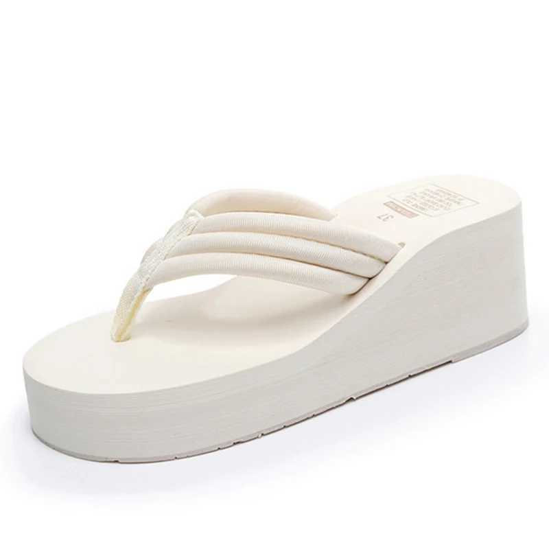2025 Summer New Style Flip Flops Womens Super High-Heeled Slope with Non-Slip Beach Flip Flops Casual Slippers Women Z250620