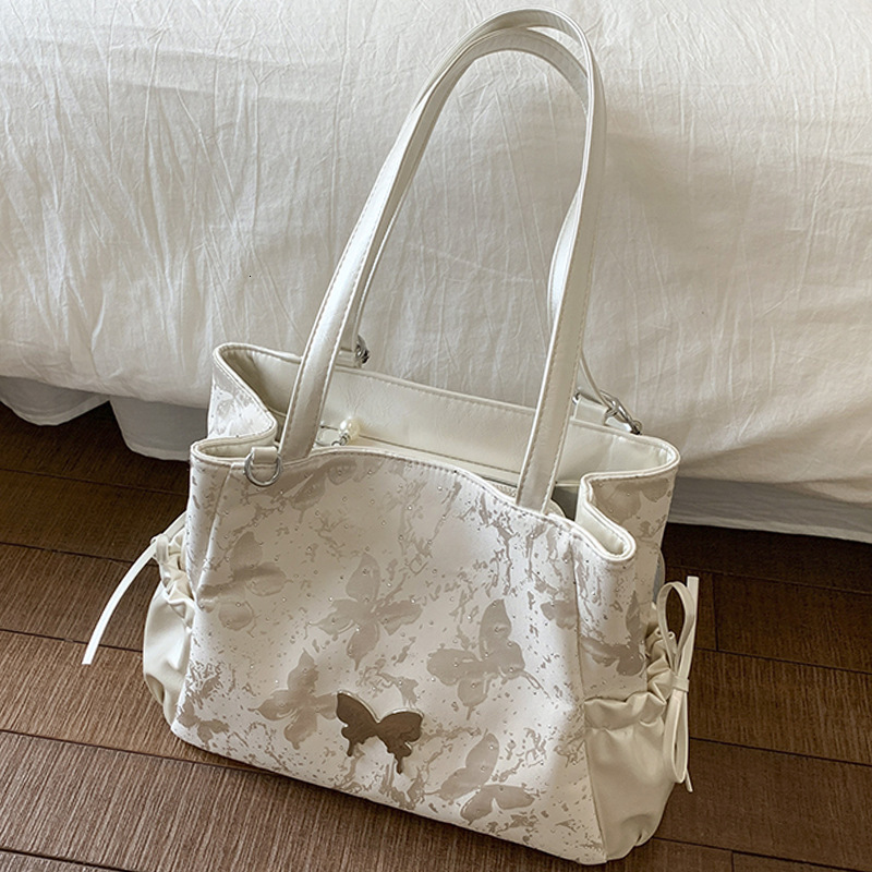 Free shipping designer Large Capacity Fashion Korean Style Gentle Texture Women Shoulder Bag 2025 Summer Butterfly New Ins Style Tote Bag