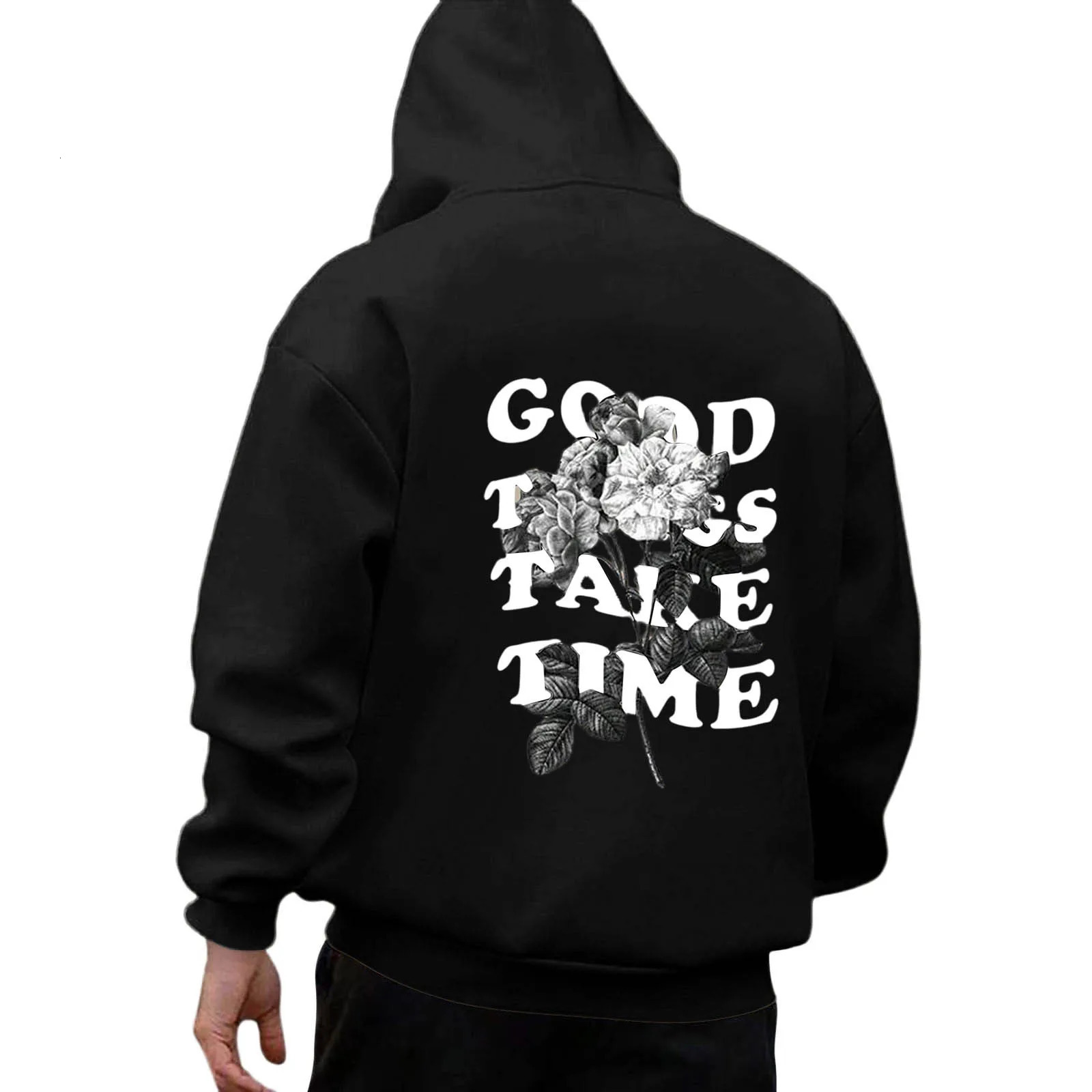 Mens Personality Letter Print Hoodies Fall Long Sleeve Hooded Sweatshirts y2k Oversize Loose Casual Sportswear Pullovers Sweater 250614