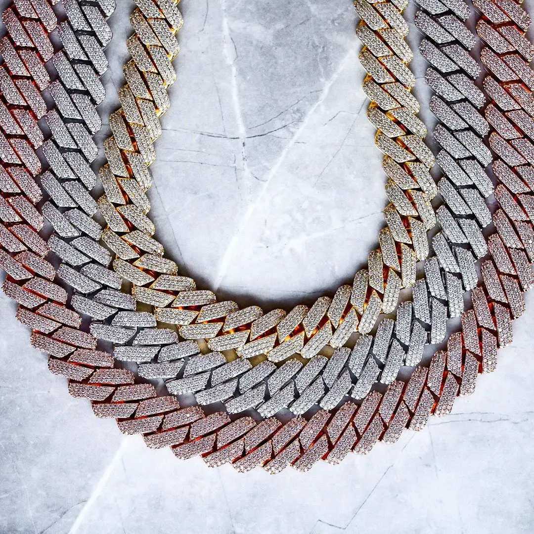 High quality mens jewelry 5A CZ hip hop new micro pave 19mm Cuban link chain big heavy chunky necklace for men boys W250620