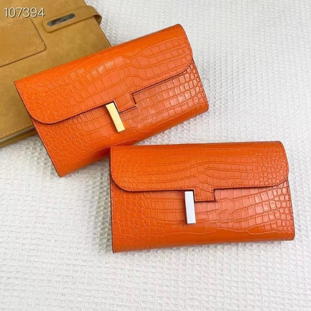 Designer purse high-end genuine leather handbags Top Layer Cowhide Wallet Fashion Long Clutch Large Capacity Card Slot Womens Handbag Can Hold Phone