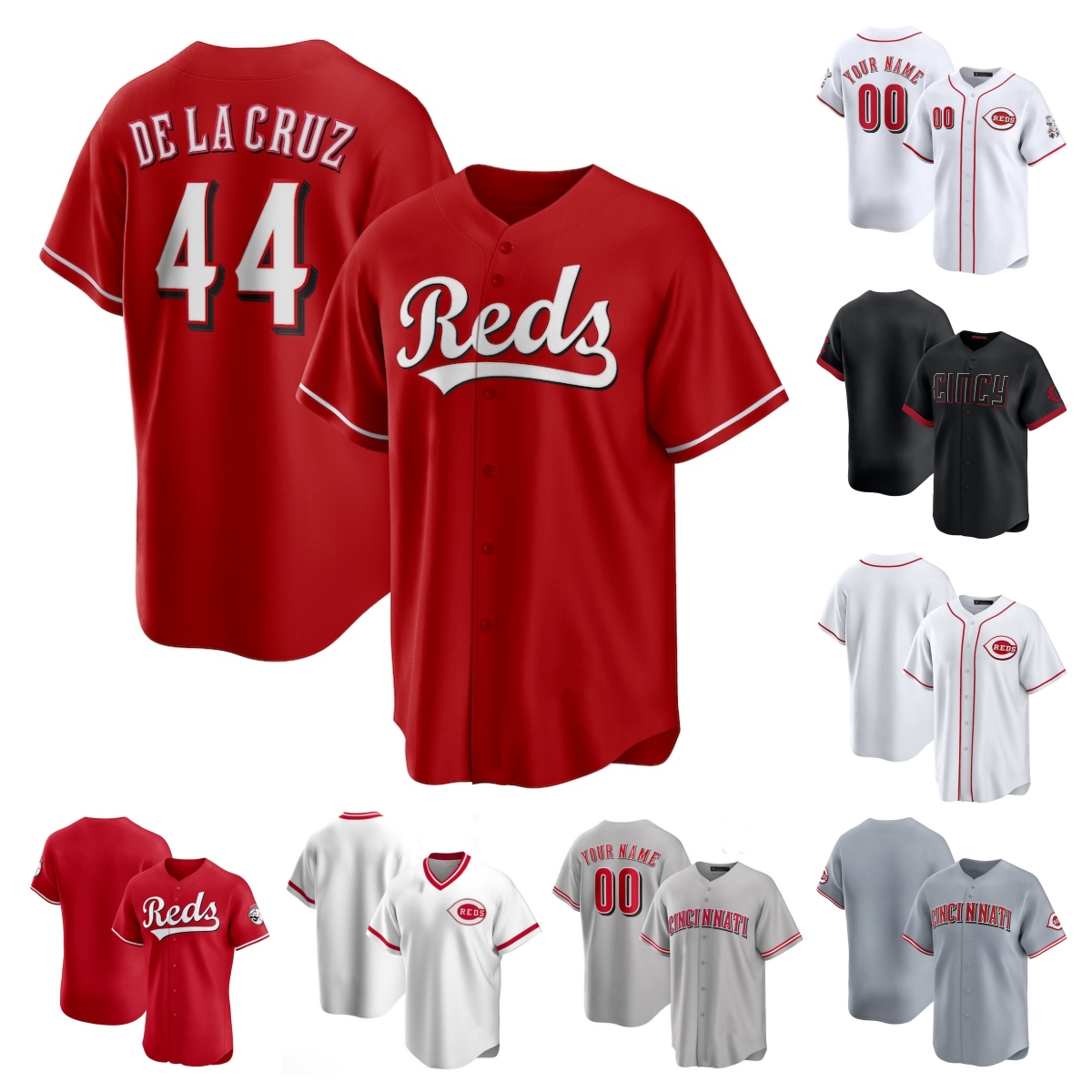 Elly De La Cruz Reds Baseball Jersey TJ Friedl Spencer Steer Matt McLain Gavin Lux Santiago Espinal Jose Trevino Tyler Stephenson Austin Hays Lig-image-926683761